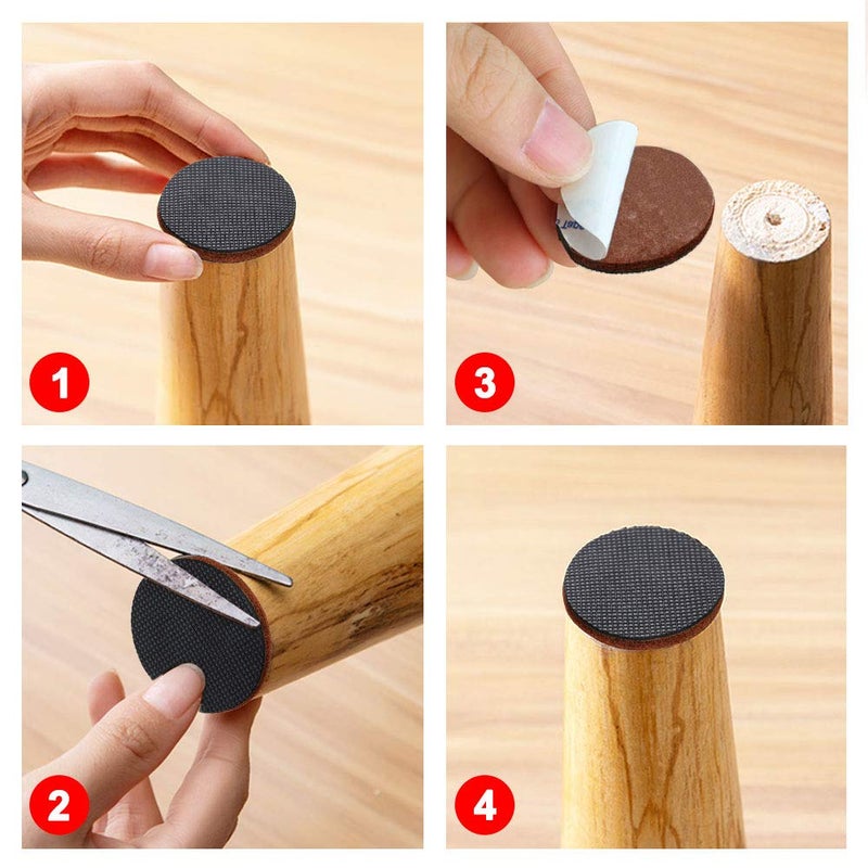 Carkio Black Anti Slip Furniture Pads 8 pcs 4" Rubber Feet-Furniture Floor Protectors Round Furniture Grippers Pads Self Adhesive Rubber Feet Furniture Pads for Keep in Place Furniture on Floor - Image 4